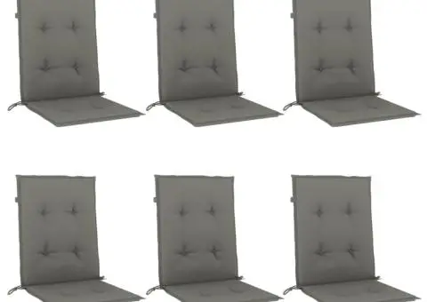 Perne scaun cu spătar scund 6 buc. melanj gri 100x50x4cm textil - 3/5