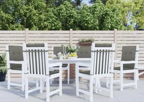 Perne scaun cu spătar scund 6 buc. melanj gri 100x50x4cm textil - 4/5