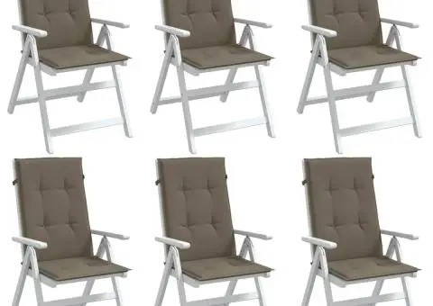 Perne scaun spătar înalt 6buc melanj gri taupe120x50x4cm textil - 1/5