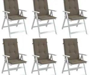vidaXL Perne scaun spătar înalt 6buc melanj gri taupe120x50x4cm textil