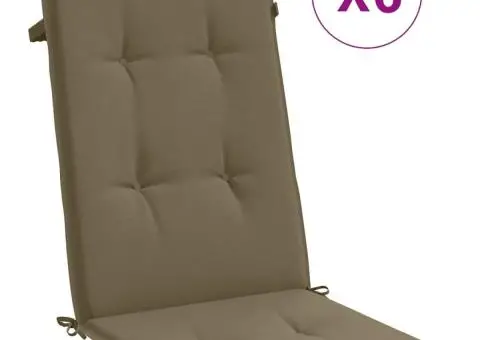 Perne scaun spătar înalt 6buc melanj gri taupe120x50x4cm textil - 2/5