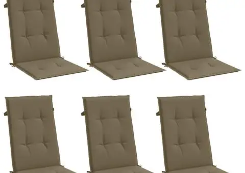 Perne scaun spătar înalt 6buc melanj gri taupe120x50x4cm textil - 3/5