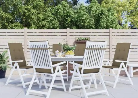 Perne scaun spătar înalt 6buc melanj gri taupe120x50x4cm textil - 4/5