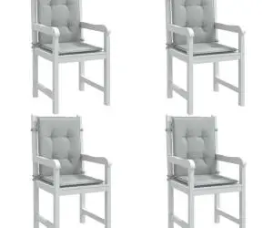 vidaXL Perne scaun cu spătar scund 4 buc. melanj gri 100x50x4cm textil