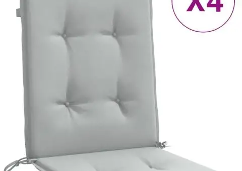 Perne scaun cu spătar scund 4 buc. melanj gri 100x50x4cm textil - 2/5