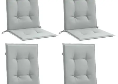 Perne scaun cu spătar scund 4 buc. melanj gri 100x50x4cm textil - 3/5