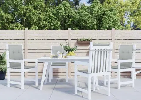 Perne scaun cu spătar scund 4 buc. melanj gri 100x50x4cm textil - 4/5