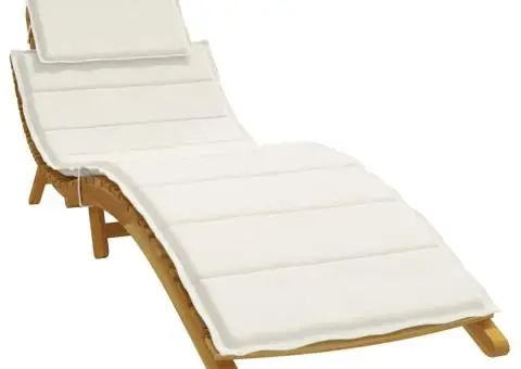 Pernă de șezlong, melanj crem, 186x58x4 cm textil - 1/5