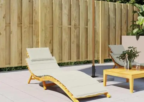 Pernă de șezlong, melanj crem, 186x58x4 cm textil - 3/5