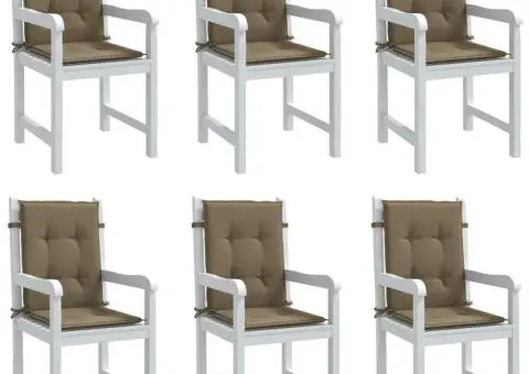 Perne scaun cu spătar mic 6 buc. melanj taupe 100x50x4cm textil - 1/5