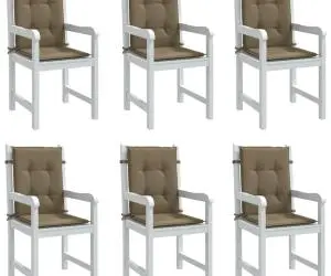 vidaXL Perne scaun cu spătar mic 6 buc. melanj taupe 100x50x4cm textil