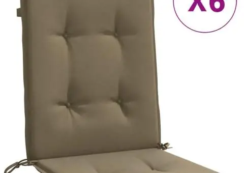 Perne scaun cu spătar mic 6 buc. melanj taupe 100x50x4cm textil - 2/5