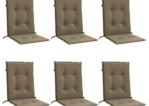 Perne scaun cu spătar mic 6 buc. melanj taupe 100x50x4cm textil - 3/5