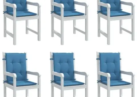 Perne scaun spătar mic 6 buc. melanj albastru 100x50x4cm textil - 1/5