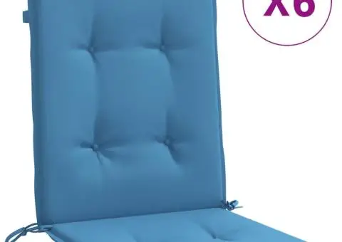 Perne scaun spătar mic 6 buc. melanj albastru 100x50x4cm textil - 2/5