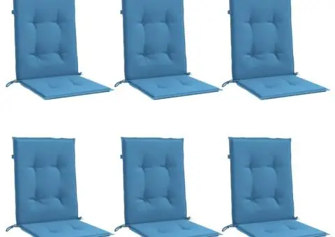 Perne scaun spătar mic 6 buc. melanj albastru 100x50x4cm textil - 3/5