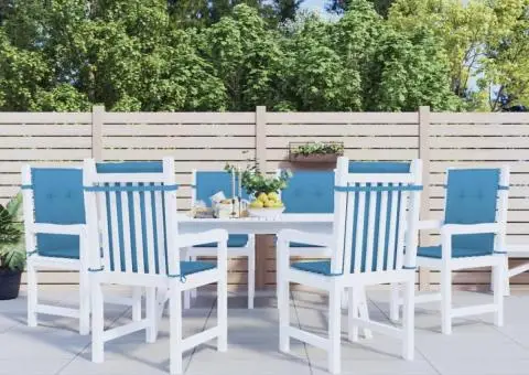 Perne scaun spătar mic 6 buc. melanj albastru 100x50x4cm textil - 4/5