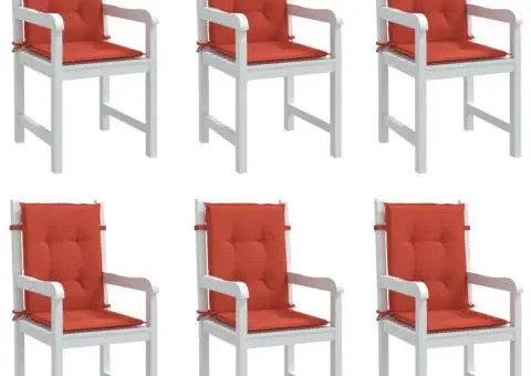 Perne scaun spătar scund 6 buc. melanj roșu 100x50x4 cm textil - 1/5