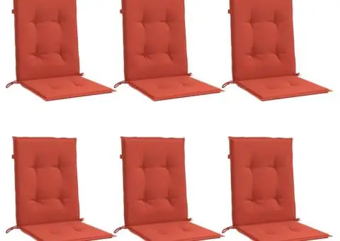 Perne scaun spătar scund 6 buc. melanj roșu 100x50x4 cm textil - 3/5