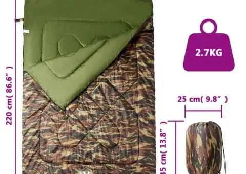 Sac de dormit dublu cu perne de camping, adulți, 3-4 anotimpuri - 5/5