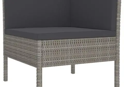 Set mobilier de grădină cu perne, 8 piese, gri, poliratan - 5/5