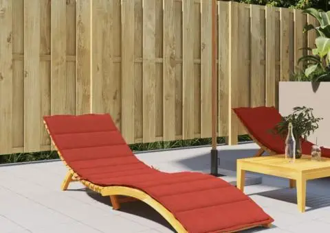 Pernă de șezlong, melanj roșu, 200x60x4 cm textil - 3/5