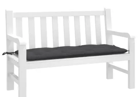 Pernă bancă de grădină, melanj antracit, 120x50x7 cm, textil - 1/5