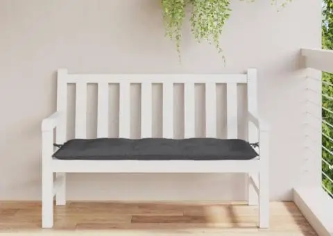 Pernă bancă de grădină, melanj antracit, 120x50x7 cm, textil - 3/5