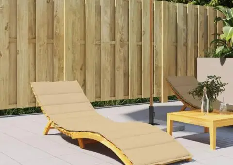 Pernă de șezlong, melanj bej, 200x50x4 cm textil - 3/5