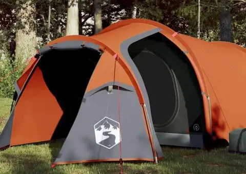 Cort de camping tunel 2 persoane, portocaliu, impermeabil - 1/5