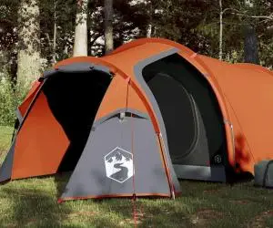 vidaXL Cort de camping tunel 2 persoane, portocaliu, impermeabil