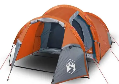 Cort de camping tunel 2 persoane, portocaliu, impermeabil - 2/5