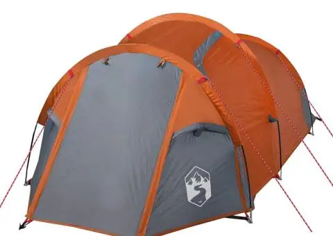 Cort de camping tunel 2 persoane, portocaliu, impermeabil - 4/5