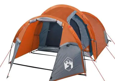 Cort de camping tunel 2 persoane, portocaliu, impermeabil - 5/5