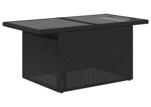 Set canapele de grădină cu perne, 7 piese, negru, poliratan - 5/5