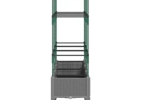 Jardinieră de grădină cu spalier gri deschis 120x40x142,5 cm PP - 4/5