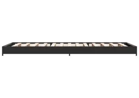 Cadru de pat, negru, 90x190 cm, lemn prelucrat și metal - 5/5