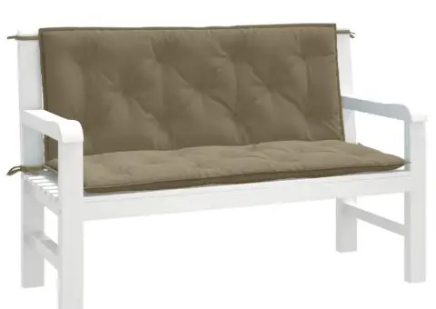 Pernă bancă de grădină 2 buc melanj gri taupe 120x50x7cm textil - 1/5