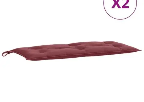 Pernă bancă de grădină 2 buc melanj roșu vin 100x50x7 cm textil - 4/5