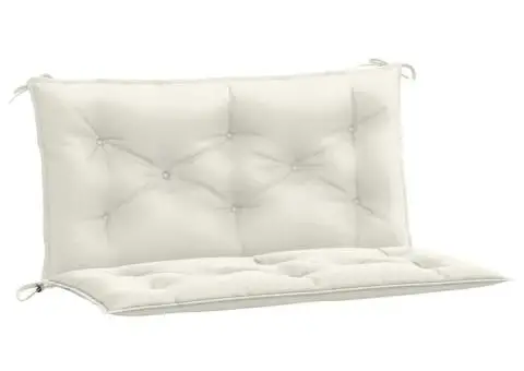 Pernă bancă de grădină, 2db, melanj crem, 100x50x7 cm, textil - 2/5