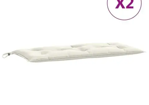 Pernă bancă de grădină, 2db, melanj crem, 100x50x7 cm, textil - 4/5