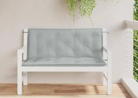 Pernă bancă de grădină 2db melanj gri deschis 120x50x7cm textil - 3/5