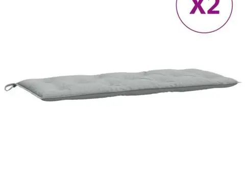 Pernă bancă de grădină 2db melanj gri deschis 120x50x7cm textil - 4/5
