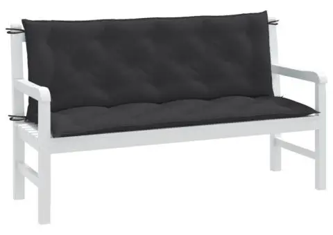 Pernă bancă de grădină 2 buc melanj antracit 150x50x7 cm textil - 1/5