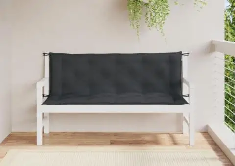 Pernă bancă de grădină 2 buc melanj antracit 150x50x7 cm textil - 3/5