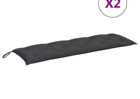 Pernă bancă de grădină 2 buc melanj antracit 150x50x7 cm textil - 4/5