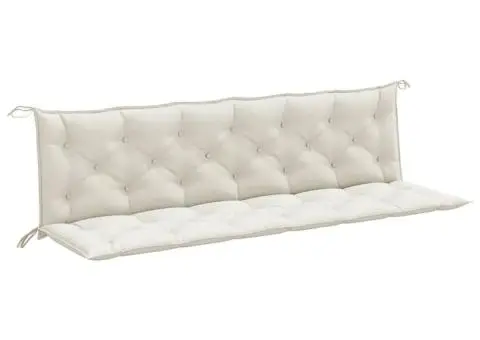 Pernă bancă de grădină, 2 buc. melanj crem, 200x50x7 cm, textil - 2/5