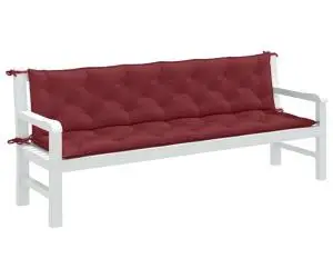 vidaXL Pernă bancă de grădină 2 buc melanj roșu vin 200x50x7 cm textil