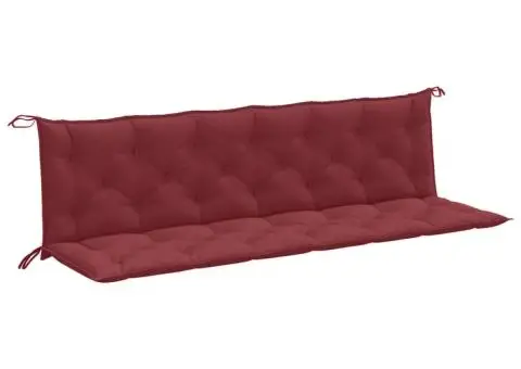 Pernă bancă de grădină 2 buc melanj roșu vin 200x50x7 cm textil - 2/5