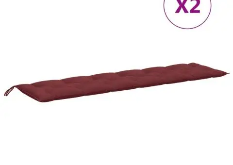 Pernă bancă de grădină 2 buc melanj roșu vin 200x50x7 cm textil - 4/5